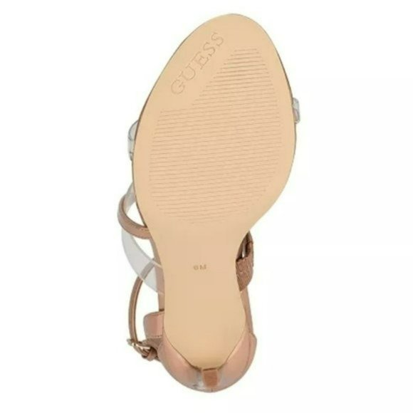 GUESS Felicia Lucite Dress Sandals Nude/Clear -10 - Picture 5 of 8